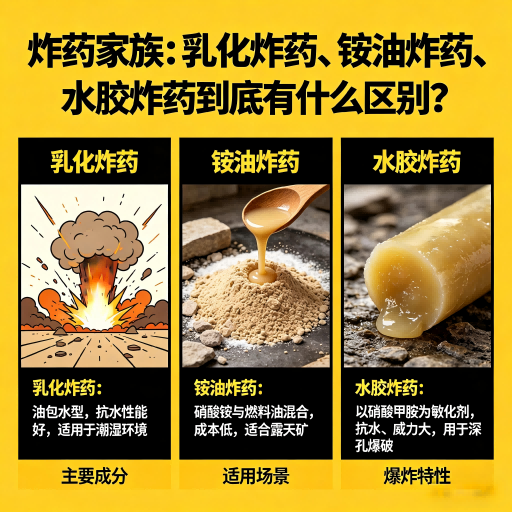 东宁炸药家族：乳化炸药、铵油炸药、水胶炸药到底有什么区别？